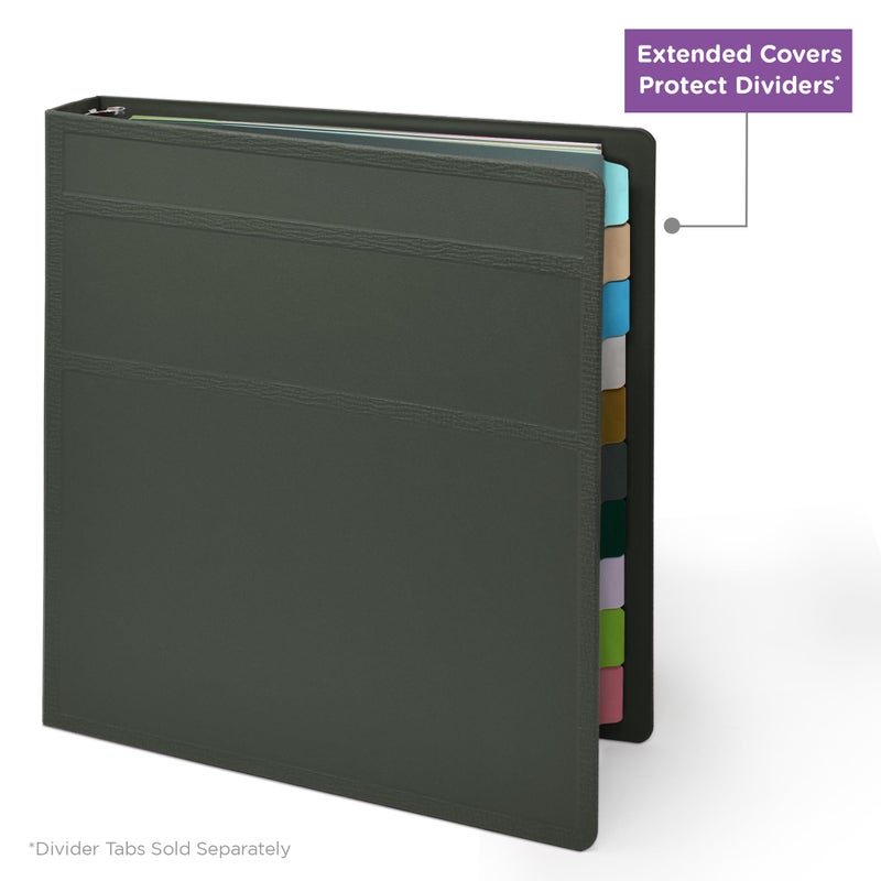 Carstens 1-Inch Heavy Duty 3-Ring Binder - Side Opening, Charcoal Gray, Durable Plastic, Precision No-Gap Rings, Waterproof Cover, No Pockets, Holds 125 Letter Sheets, BPA-Free, Made in USA (8710-3R) - Image 5